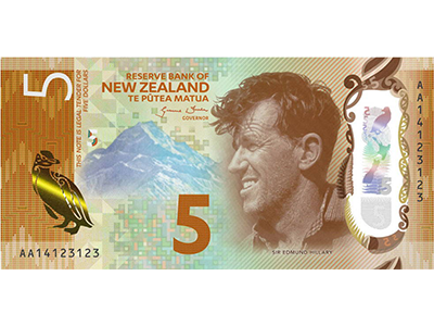 NZ $5 note front