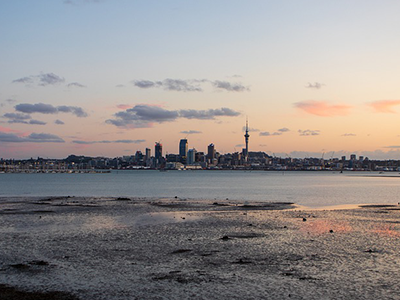 Auckland City Skyline at dusk