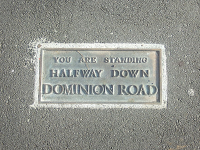 Halfway down Dominion Road sign