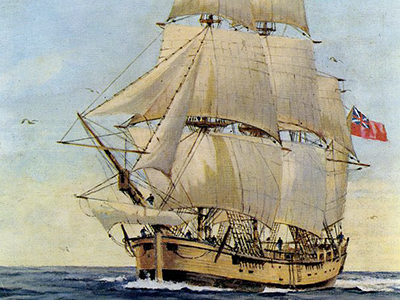 Drawing of the HMS Endeavour
