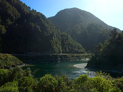 Tasman region river and hills